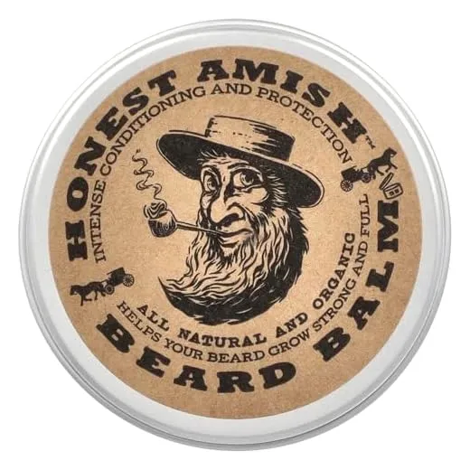 Honest Amish Beard Balm Leave-in Conditioner - Made with only Natural and Organic Ingredients - 2 Ounce Tin