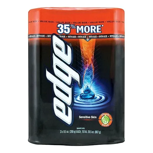 Edge Sensitive Skin Advanced Shave Gel (9.5 Ounce, 3 Pack)