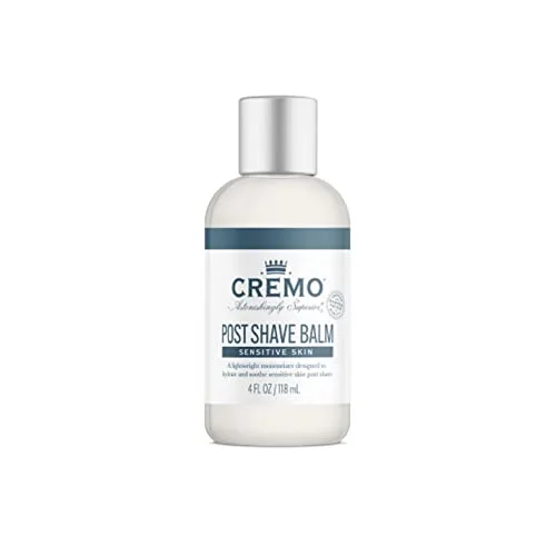 Cremo Sensitive Post Shave Balm, Soothes, And Protects Skin From Shaving Irritation, Dryness and Razor Burn, 4 Fluid Ounces