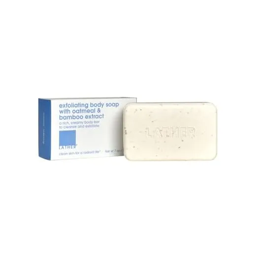 LATHER Exfoliating Body Soap With Oatmeal & Bamboo Extract | Bar Soap | Self Care | Body Soap | Exfoliating Soap | Natural Soap | All Natural Soap | Vegan Bar Soap | 7 Oz (Pack Of 2)