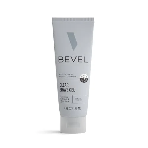 Bevel Essentials Clear Shave Gel for Men for a Smooth Precise Shave | Non foaming clear gel with aloe vera and cucumber extract provides full shaving visibility, soothes and reduces razor burn
