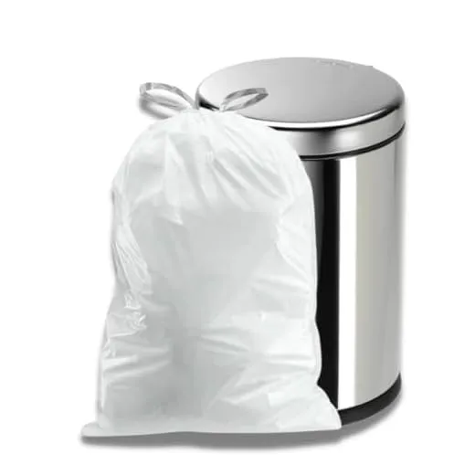 Plasticplace W4DSWH 4 Gallon White Drawstring Bags, 200 Count (Pack of 1)