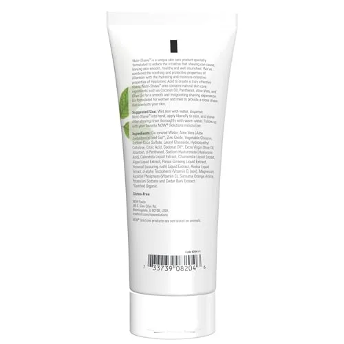 NOW Solutions, Nutri-Shave, Shave Cream, Removes Pore Clogging Residue, Reduces Irritation, 8-Ounce