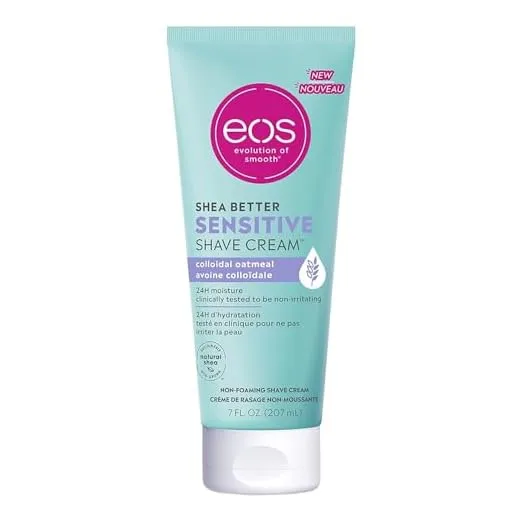 eos Shea Better Sensitive Shaving Cream, Women's Shave Cream, Fragrance-Free, Skin Care and Lotion with Colloidal Oatmeal, 24-Hour Hydration, 7 fl oz