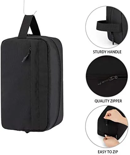 Vorspack Toiletry Bag Hanging Dopp Kit for Men Water Resistant Shaving Bag with Large Capacity for Travel - Black