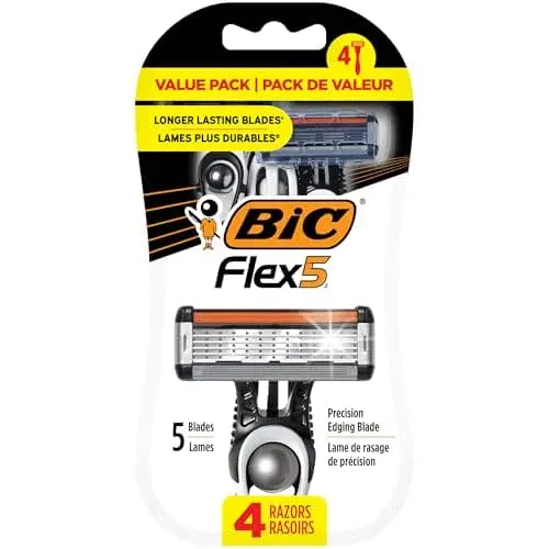 BIC Flex 5 Disposable Men's Razors, Perfect for Father's Day,
