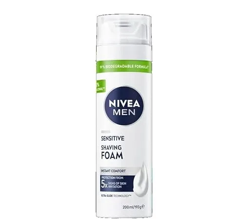 NIVEA MEN Shaving Foam For Sensitive Skin, 200 milliliters
