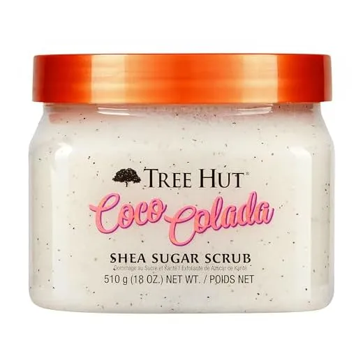 Tree Hut Shea Sugar Scrub Coco Colada, 18 oz, Ultra Hydrating and Exfoliating Scrub for Nourishing Essential Body Care