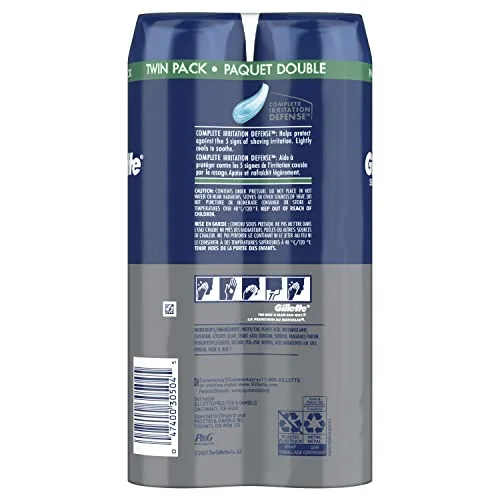 Gillette Series 3X Action Shave Gel, Sensitive Twin Pack, 7 Oz (Pack of 2) Packaging may vary