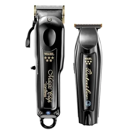 Wahl Professional | 5-Star Series Cordless Barber Combo | Includes 5-Star Black Magic Clip & 5-Star Black Detailer Li