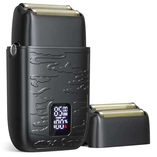 GLAKER Electric Razors for Men – Compact Foil Shaver with 3 Adjustable Speed & Extra Replacement Foil Blade, Cordless Barber Face Shavers for Bald Head & Sensitive Skin, Ideal Gifts fo...