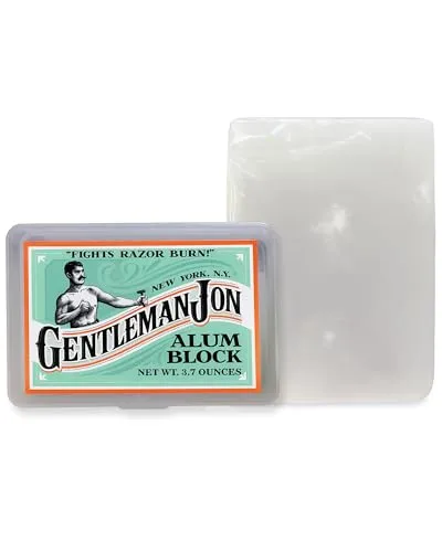 Gentleman Jon Alum Block - 3.7oz Aftershave Solution for Razor Burn Relief