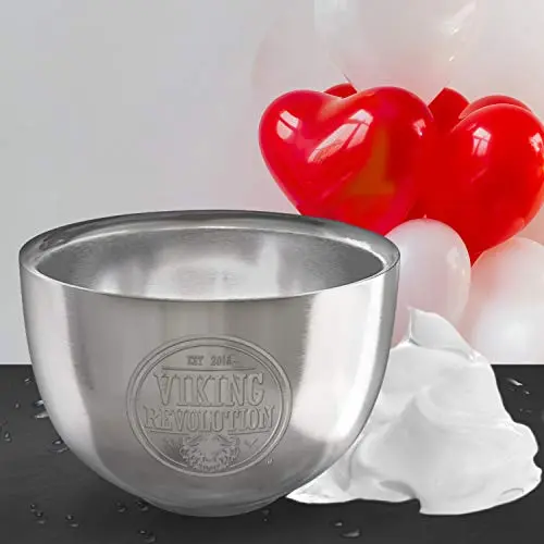 Viking Revolution Stainless Steel Shaving Soap Bowl- Shaving Mug for Shave Cream & Soap- Double Layer, Unbreakable Shaving Cup for Wet Shave