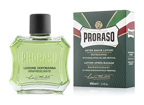 Proraso After Shave Lotion - Eucalyptus Oil & Menthol - Refreshing After Shave Splash for All Beard Types - Premium Italian Shaving for Men - 3.4oz
