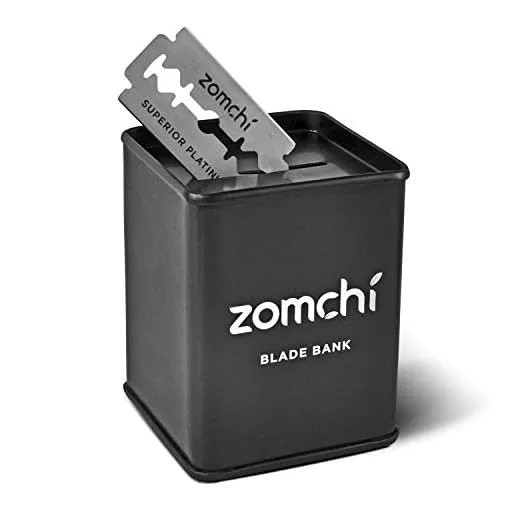 ZOMCHI Razor Blade Bank for Safety Razor Blade Storagement, Used Double Edge Safety Razor Blade Disposal Case (Black)