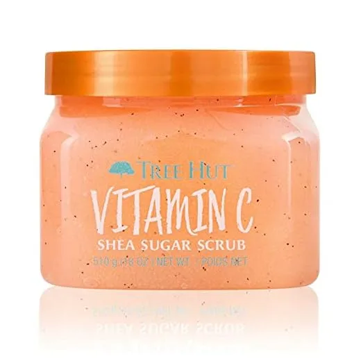 Tree Hut Vitamin C Shea Sugar Scrub, 18 oz, Ultra Hydrating and Exfoliating Scrub for Nourishing Essential Body Care