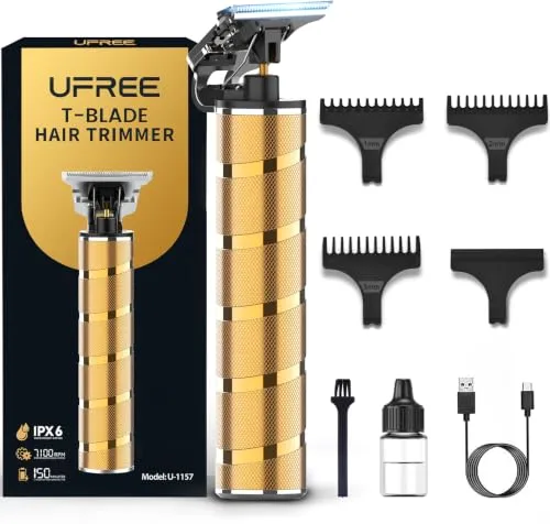 Ufree Beard Trimmer for Men, T-Blade Hair Trimmer, Zero Gap Edger Clippers