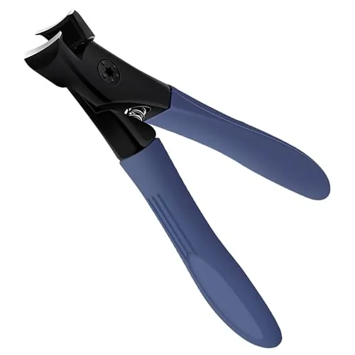 Stainless Steel Wide Mouth Fingernail Clipper for Thick Nails Blue