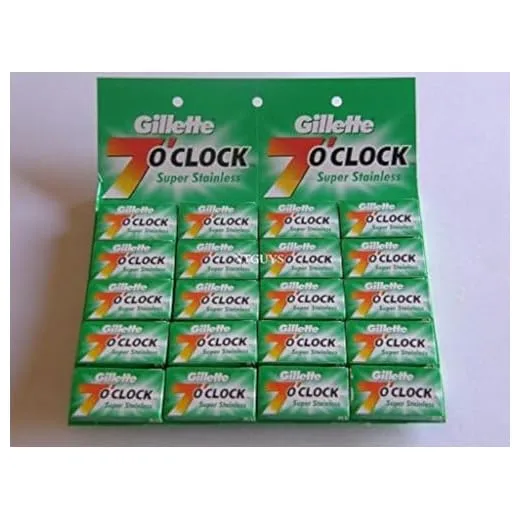 7 O'clock Super Stainless Double Edge Safety Razor Blades , 5 Count (Pack of 20)
