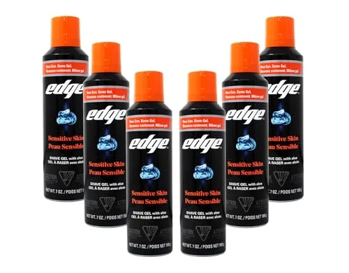 Edge Shave Gel for Men Sensitive Skin - 7 Ounce (Pack of 6) by Edge