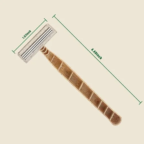 EZTAT2 Disposable Razor - 50pcs Eco Friendly Disposable Three Blade Shaving Razor for Men/Women's Grooming, Biodegradable Single-Use Body & Face Shaver for Eco Friendly Product Gifts