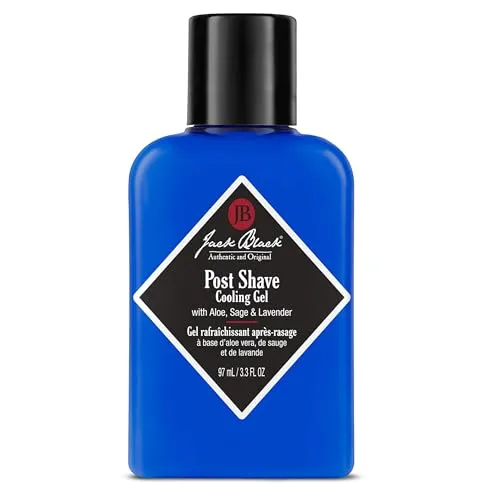 Jack Black Post Shave Cooling Gel, 3.3 Fl. Oz Clear After Shave Gel for Men, Men s Aftershave Gel, Natural Ingredient Razor Burn & Skincare