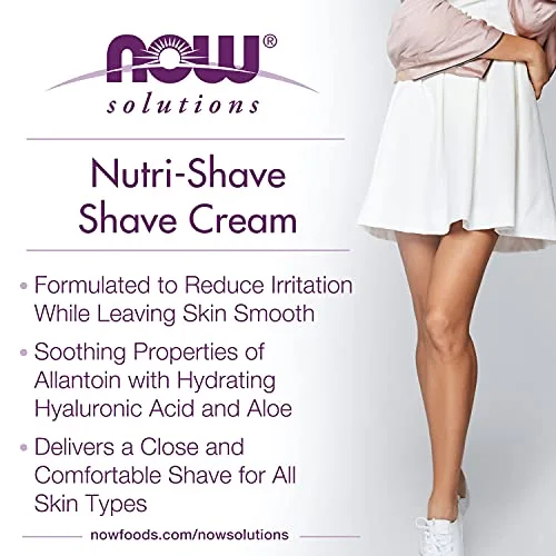 NOW Solutions, Nutri-Shave, Shave Cream, Removes Pore Clogging Residue, Reduces Irritation, 8-Ounce