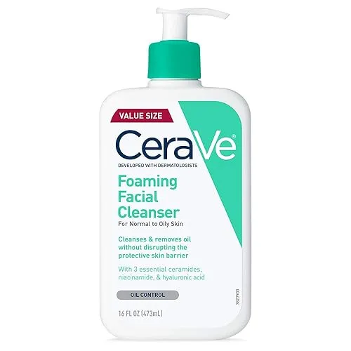 CeraVe Foaming Facial Cleanser, Daily Face Wash for Oily Skin,