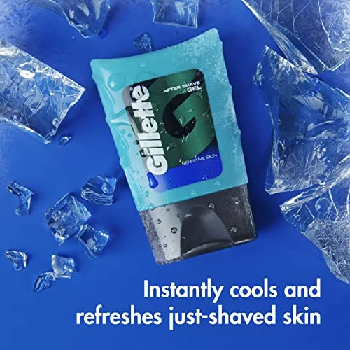 Gillette After Shave Gel for Men, Aftershave for Men, After Shave Lotion for Men, Calms, Soothes and Refreshes Sensitive Skin, Light Fragrance, 2.5 oz, Pack of 6, After Shave Cologne Men, Aftershave