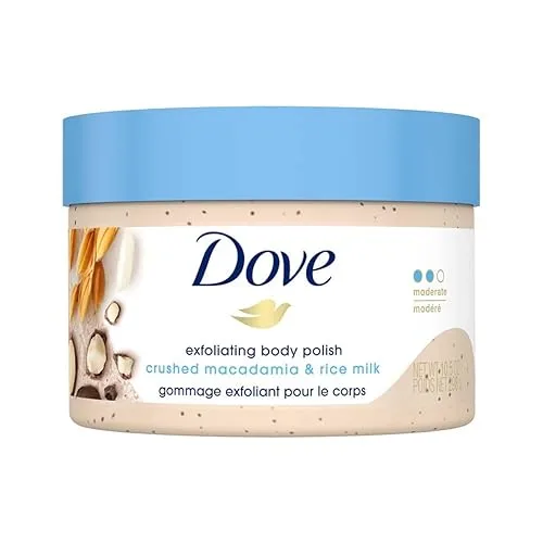 Dove Scrub Macadamia & Rice Milk Reveals Visibly Smoother Skin