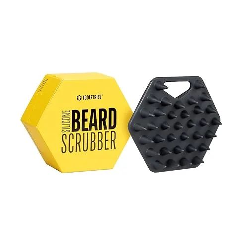 TOOLETRIES Beard Scrubber - Silicone Beard Brush & Exfoliator for