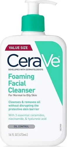 CeraVe Foaming Facial Cleanser, Face Wash for Oily Skin, 16fl