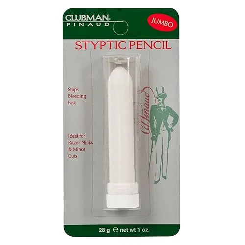 Clubman Jumbo Styptic Pencil, Treat and Seal Shaving Cuts Instantly,
