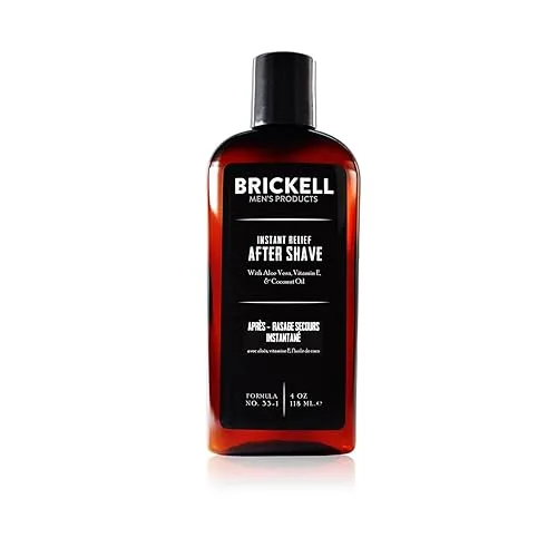 Brickell Men's Products Instant Relief Aftershave for Men, Natural and