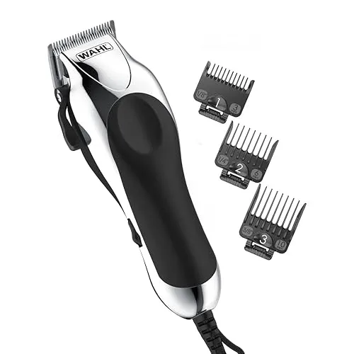 Wahl USA Chrome Pro Corded Clipper Complete Haircutting Kit for