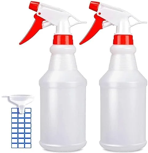 JohnBee Empty Spray Bottles (16oz/2Pack) - Adjustable Spray Bottles for