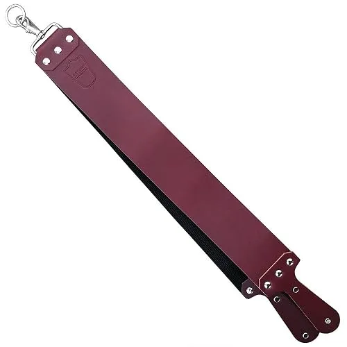 Parker Latigo Leather Straight Razor Strop, Red, 3 x 27