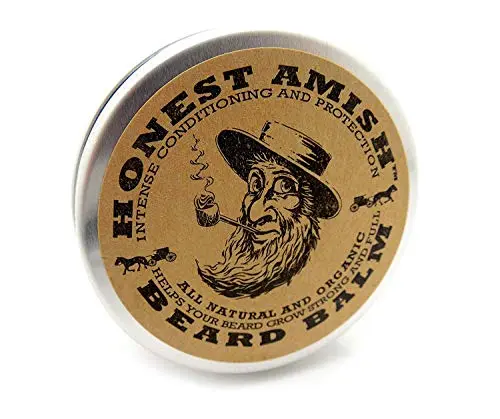 Honest Amish Beard Balm Leave-in Conditioner - Made with only Natural and Organic Ingredients - 2 Ounce Tin