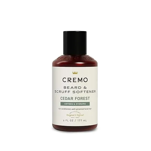 Cremo Cedar Forest Beard & Scruff Softener, Softens and Conditions Coarse Facial Hair of all Lengths in Just 30 Seconds, 6 Fluid Ounce
