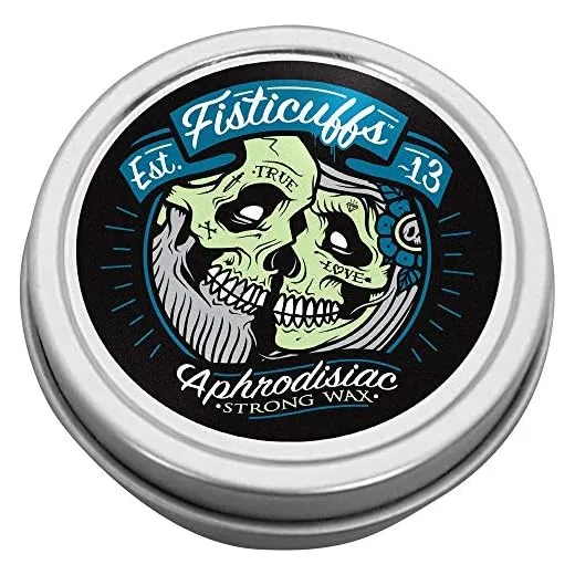 Grave Before Shave Fisticuffs Strong Hold Mustache Wax Leather/Cedar wood scent 1 OZ. Tin