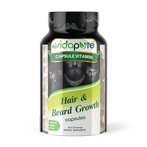 MYVIDAPURE Beard Growth + Men’s Skin & Nails – 5,000mcg