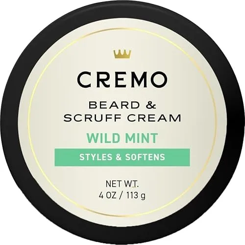 Cremo Beard & Scruff Cream, Wild Mint, 4 Ounce (Pack