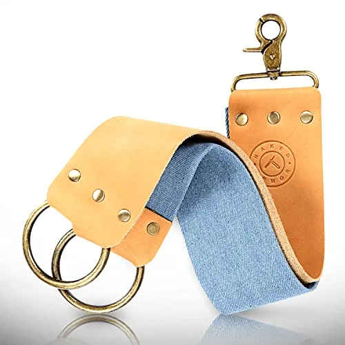 Naked Armor Straight Razor Leather Strop - 2.5" x 15" Hanging Strap, Brown