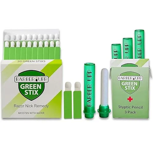 Green Stix + Styptic Pencil Set - 3 Pencils +