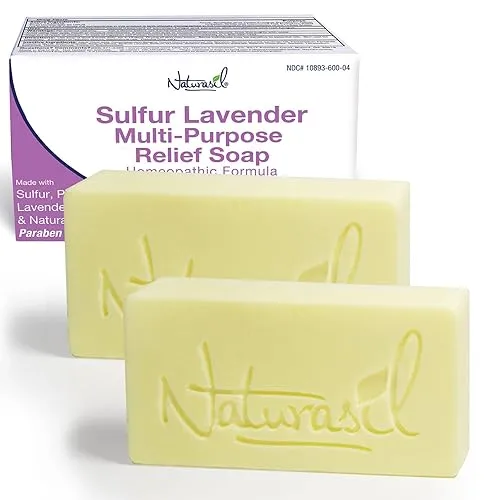 Naturasil 10% Sulfur Lavender Soap Treatment Natural Relief for Acne,