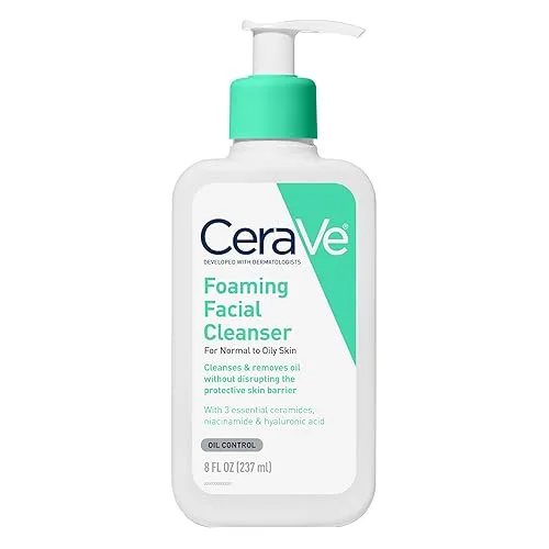 CeraVe Foaming Facial Cleanser, Daily Face Wash for Oily Skin,
