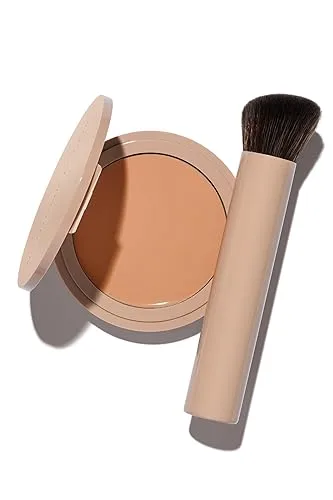 No Makeup Makeup Foundation + Brush Duo, Cream-Balm Formula Conceals,