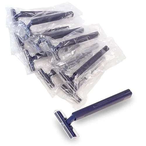 Freshscent (144 Pack) Individually Wrapped Twin Blade Razors with Clear