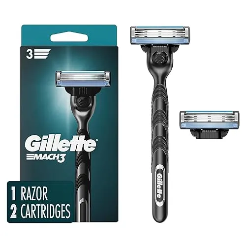 Gillette Mach3 Razor for Men, 1 Razor Handle + 2