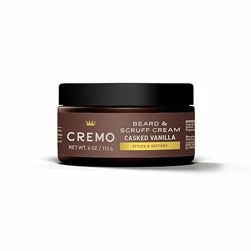 Cremo Beard & Scruff Cream, All Facial Hair, Casked Vanilla,